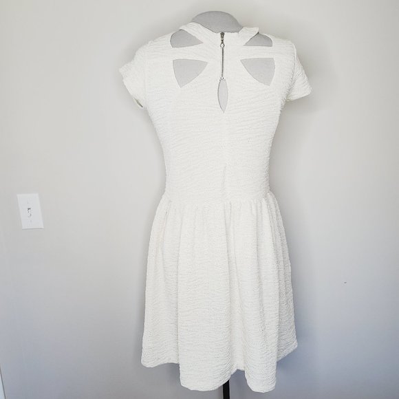 UO KIMCHI BLUE Shimmer Cream A-Line Dress - Picture 7 of 11
